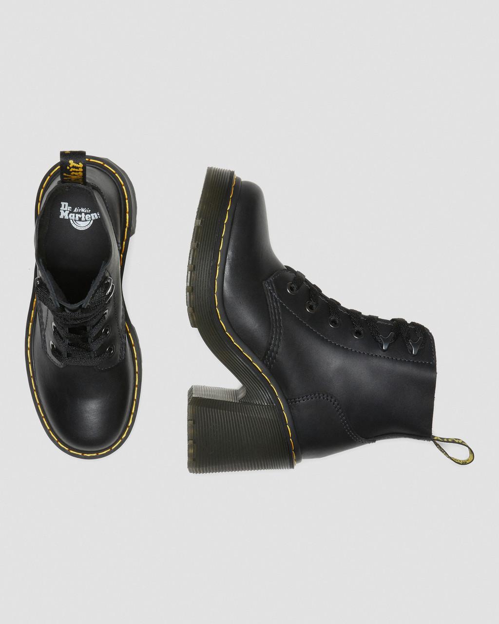 Jesy Sendal Leather Lace Up Flared Heel Boots - Black — Sendal - image 10