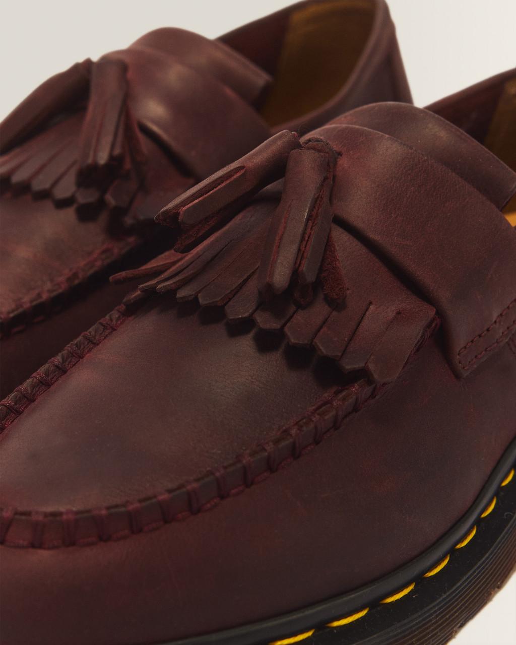 Adrian Crazy Horse Leather Tassel Loafers - Cherry Red — Crazy Horse - image 8