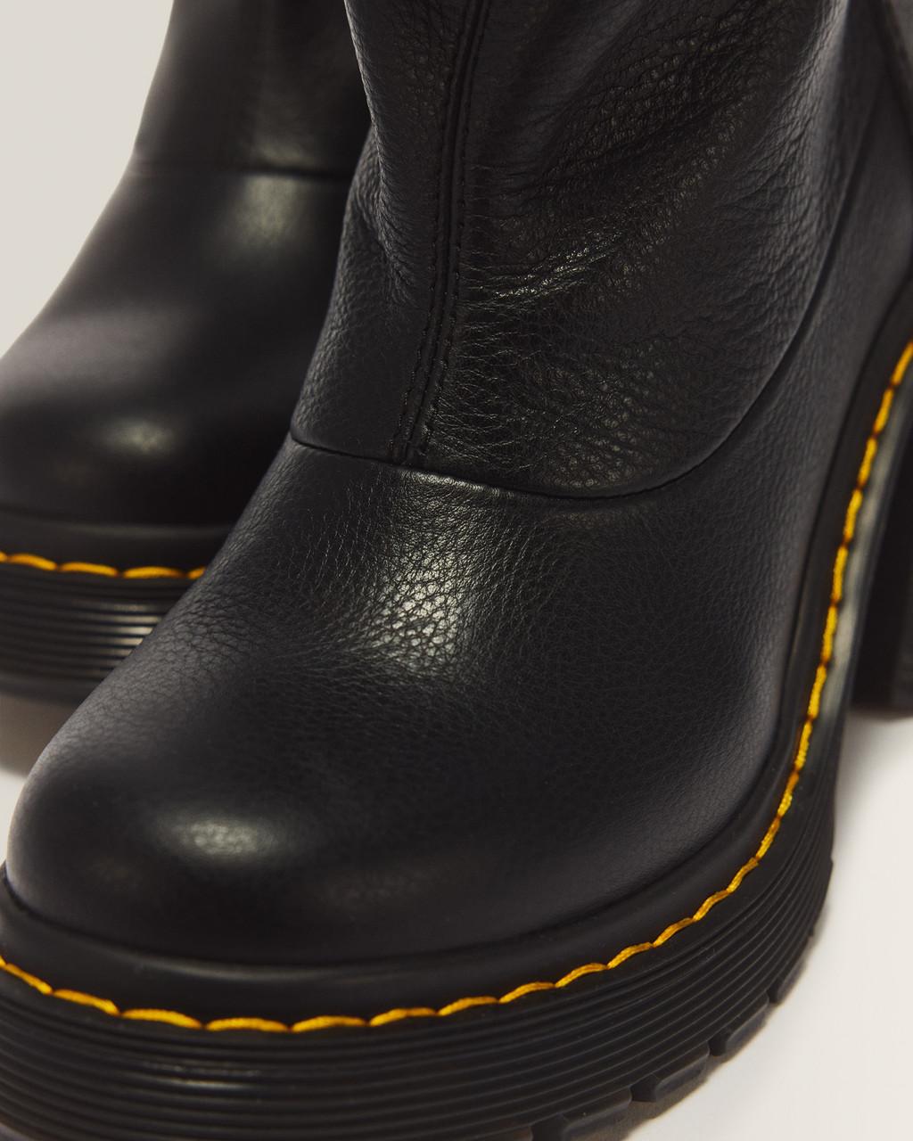Kasey Lo Virginia Leather Heeled Boots - Black — Virginia - image 8