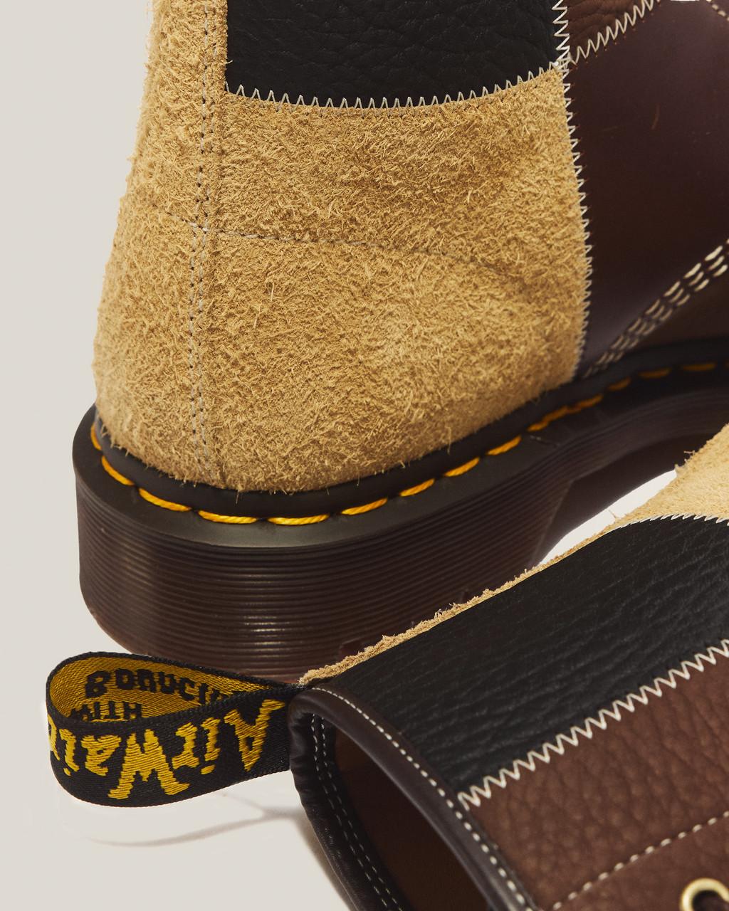 1460 Patchwork 8 Eye Leather & Nubuck Lace Up Boots - Default - image 8