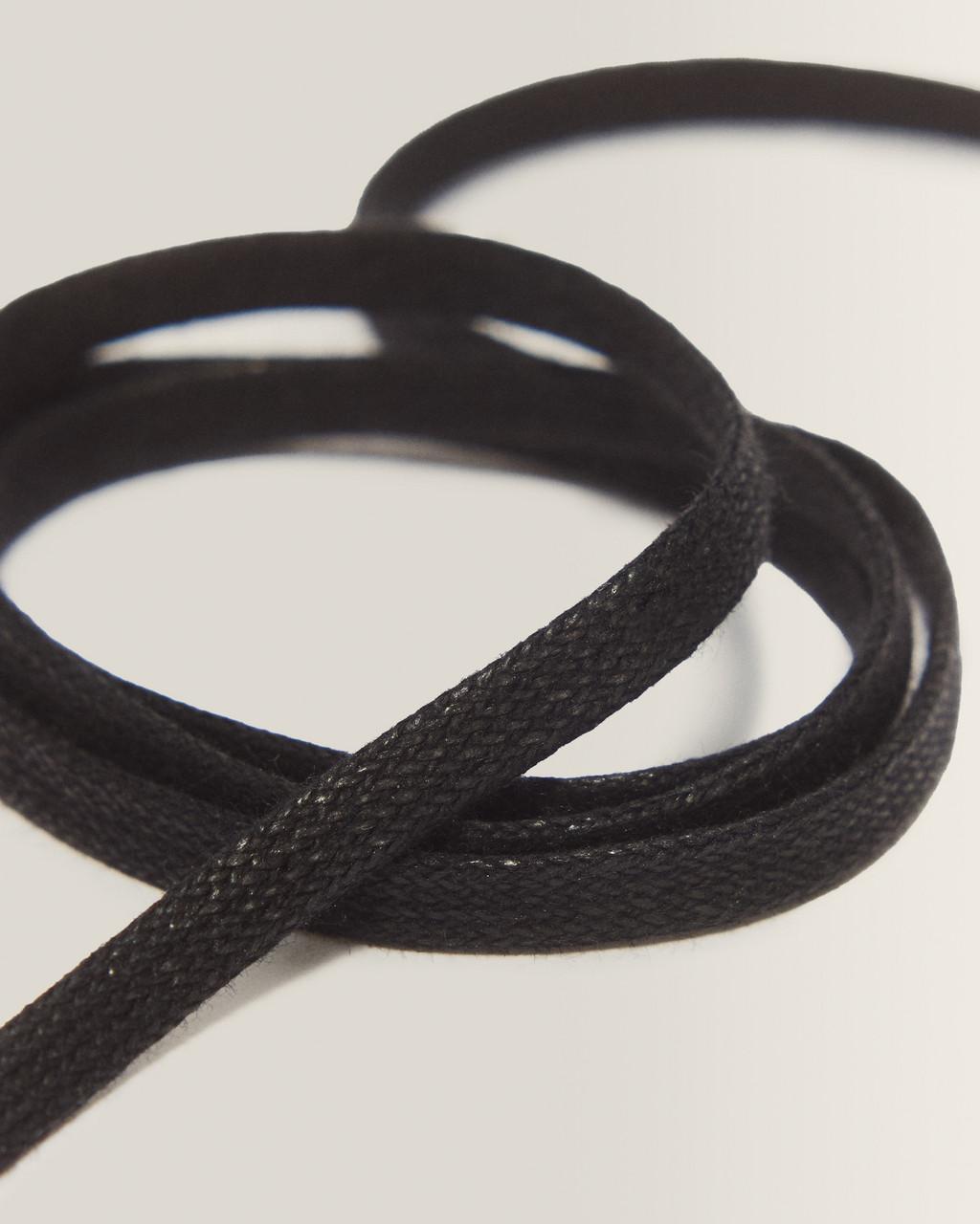 55 Inch Waxed Flat Shoe Laces (8-10 Eye) - Black — Tetoron - image 3