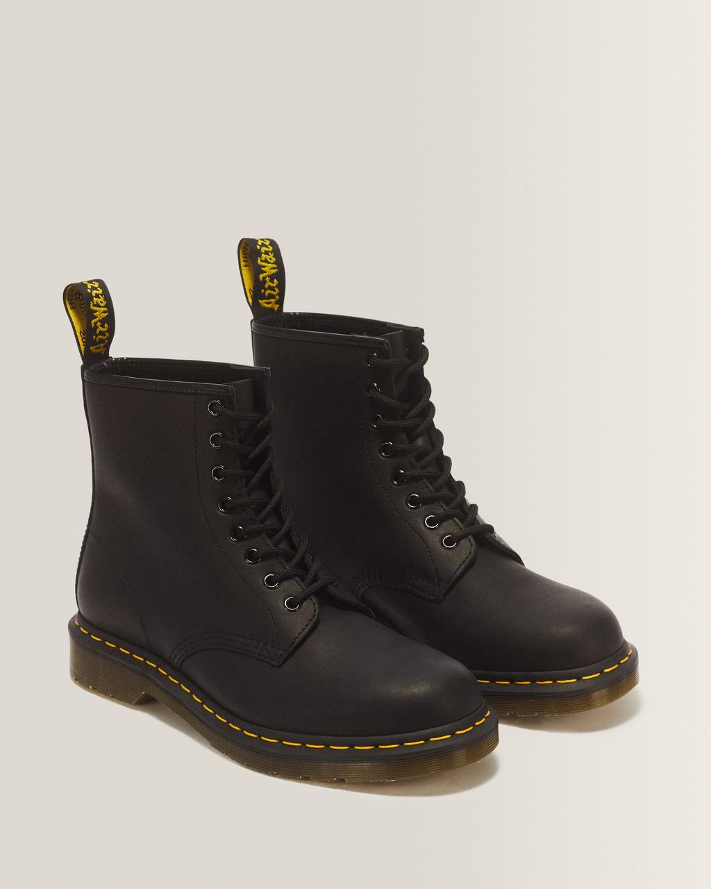 1460 Greasy Leather Lace Up Boots - Black — Greasy - image 5