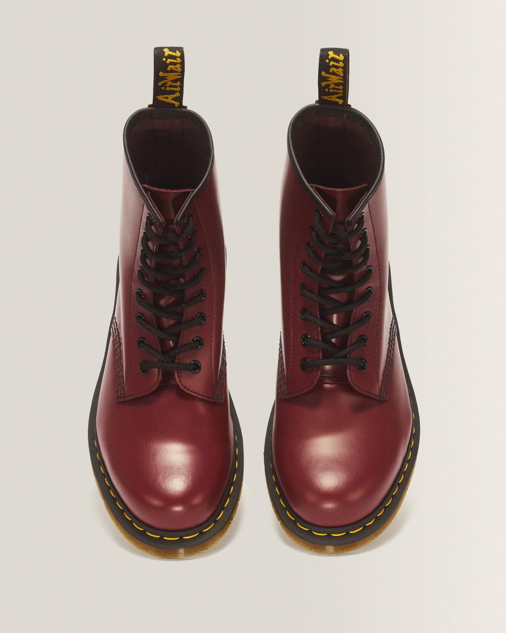 1460 Smooth Leather Lace Up Boots - Cherry Red — Smooth Leather - image 4