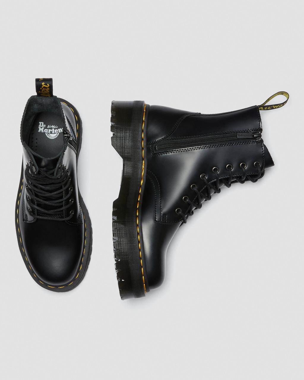 Jadon Boot Smooth Leather Platforms - Black — Polished Smooth - image 11