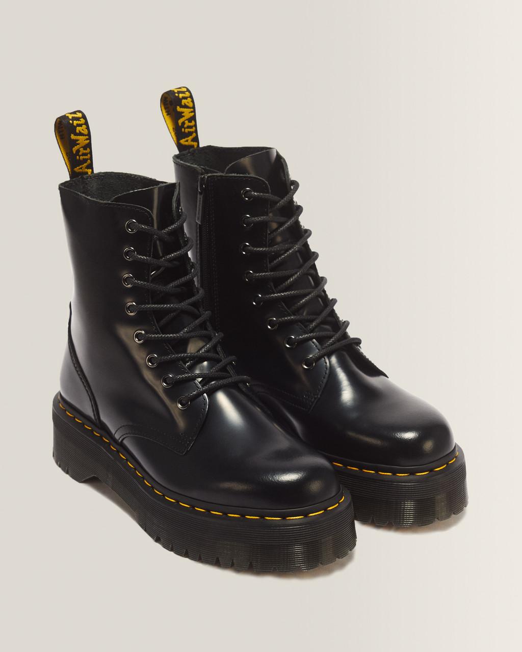 Jadon Boot Smooth Leather Platforms - Black — Polished Smooth - image 5