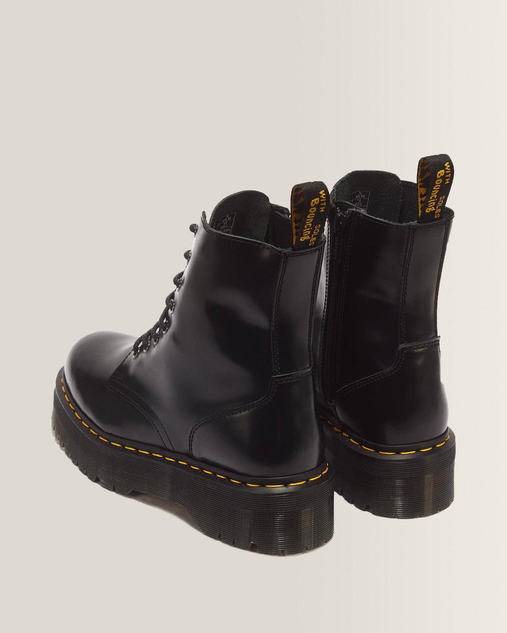 Jadon Boot Smooth Leather Platforms - Black — Polished Smooth - image 6
