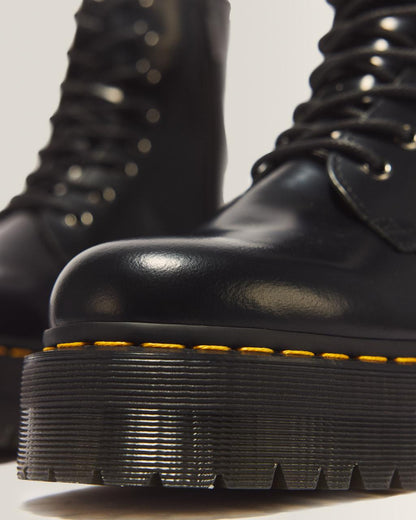 Jadon Boot Smooth Leather Platforms - Black — Polished Smooth - image 8