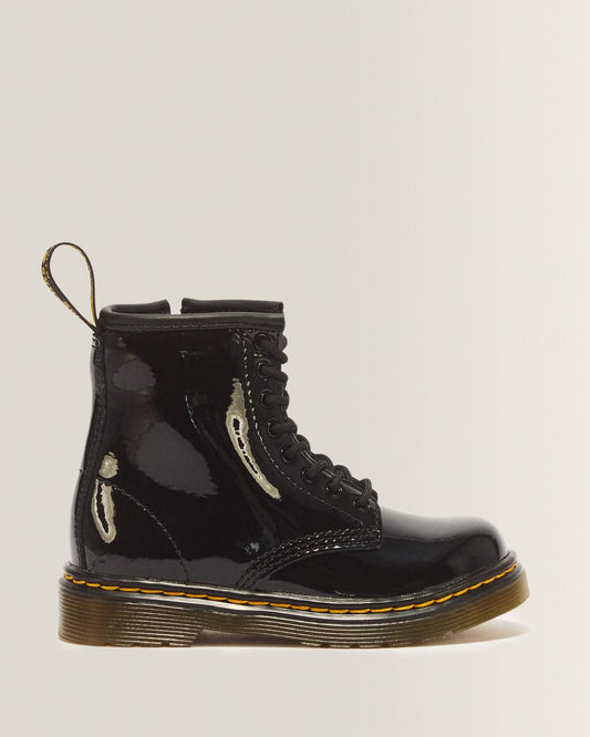 Toddler 1460 Patent Leather Lace Up Boots - Black — Patent Lamper