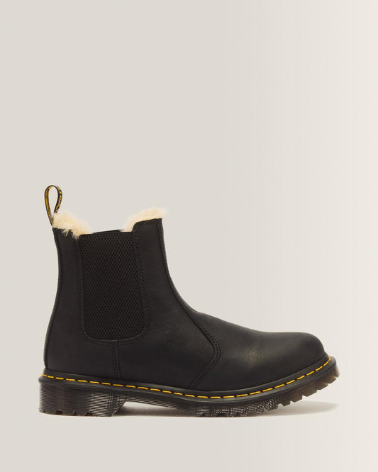 2976 Women's Faux Fur Lined Chelsea Boots - Black — Burnished Wyoming