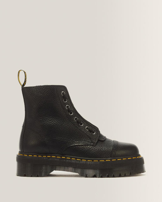 Sinclair Milled Nappa Leather Platform Boots - BLACK MILLED NAPPA — Milled Nappa