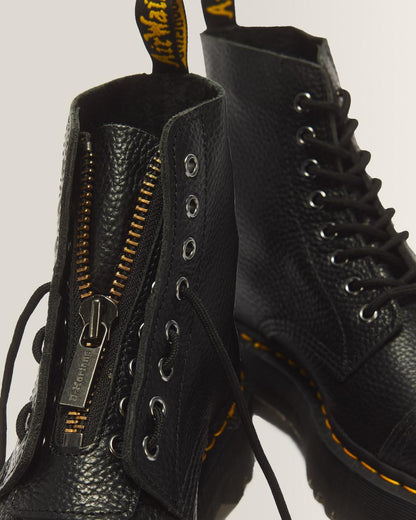 Sinclair Milled Nappa Leather Platform Boots - BLACK MILLED NAPPA — Milled Nappa - image 3
