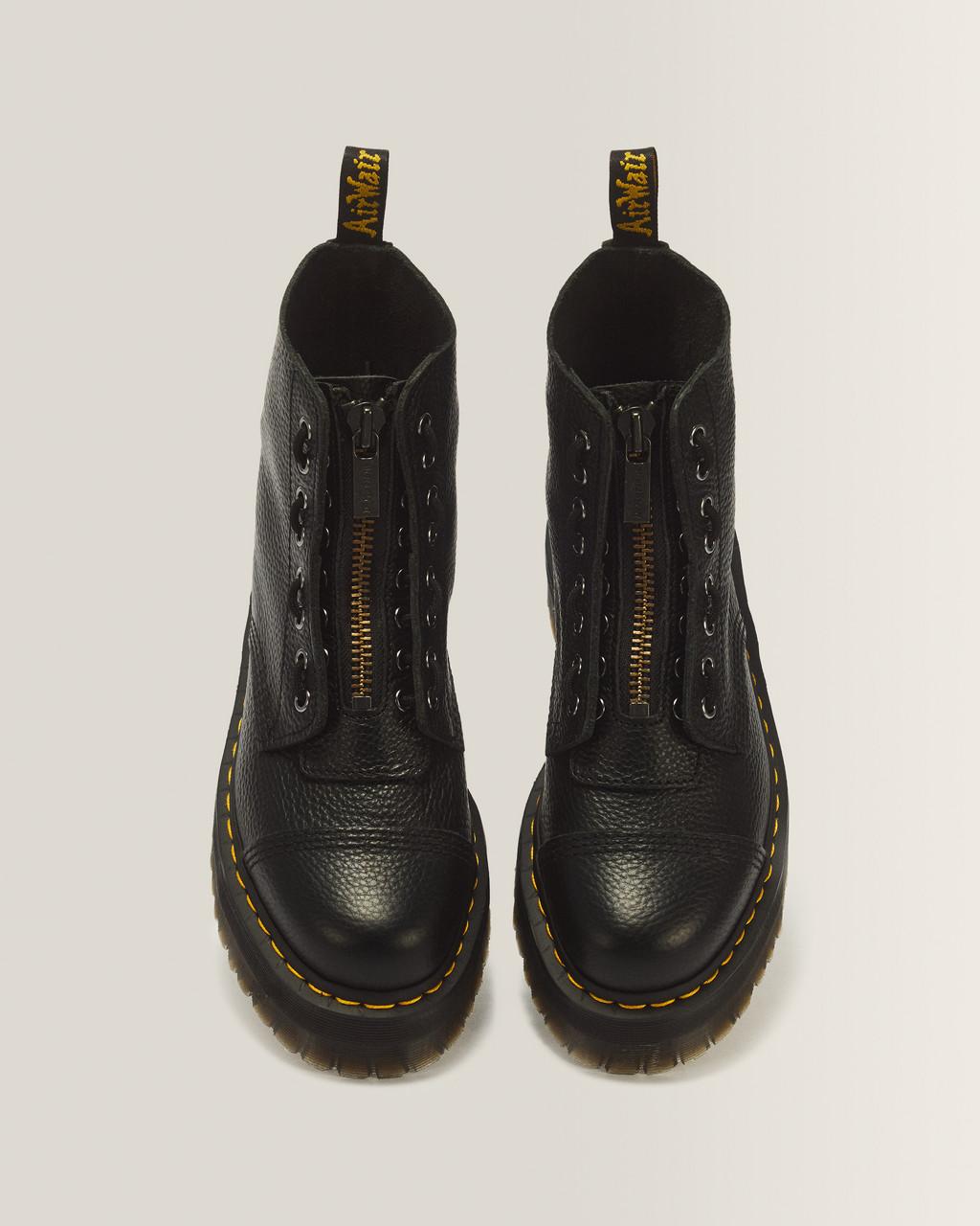 Sinclair Milled Nappa Leather Platform Boots - BLACK MILLED NAPPA — Milled Nappa - image 4