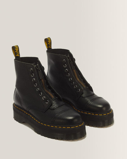 Sinclair Milled Nappa Leather Platform Boots - BLACK MILLED NAPPA — Milled Nappa - image 5