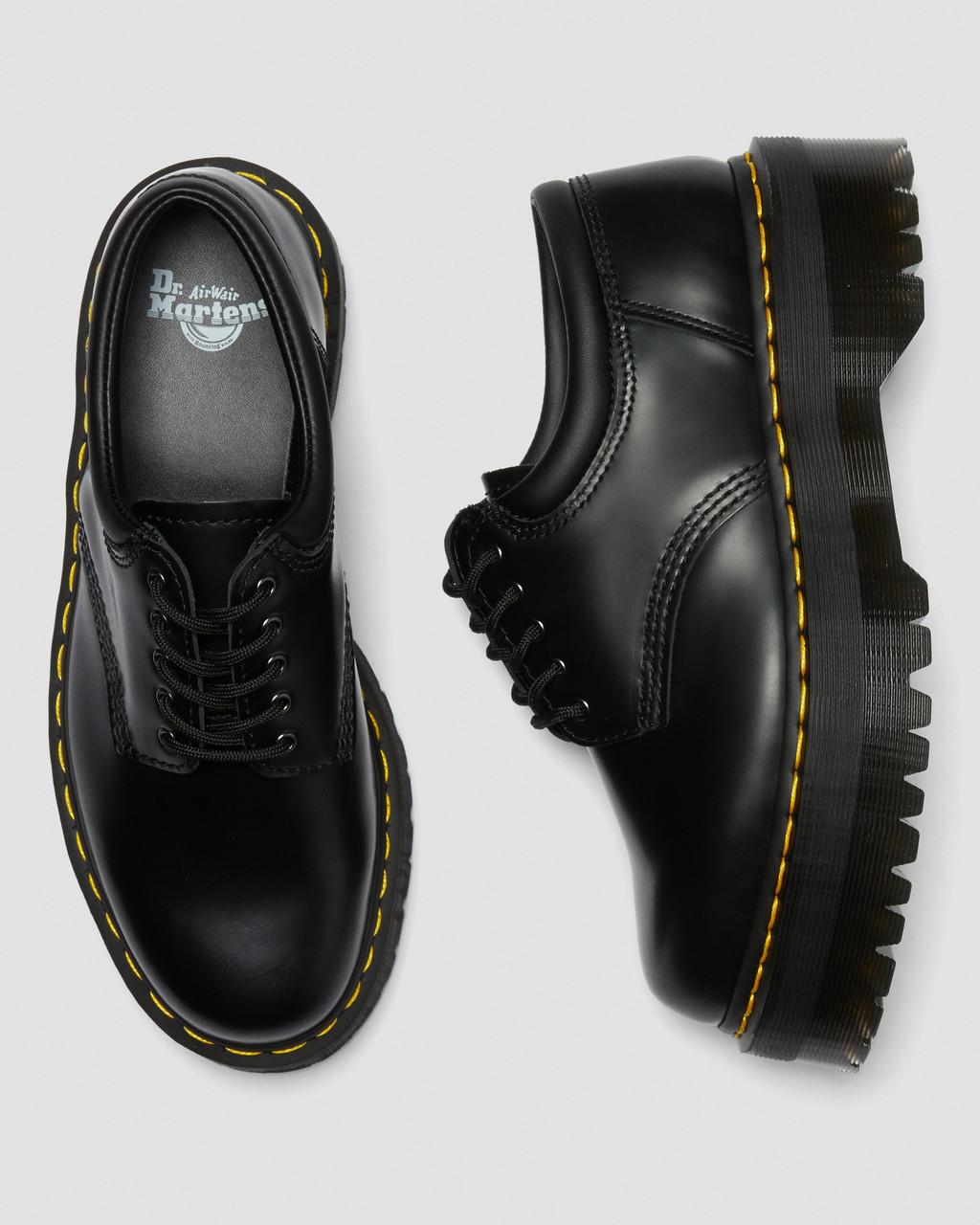 8053 Leather Platform Casual Shoes - Black — Polished Smooth - image 11