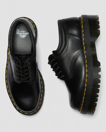 8053 Leather Platform Casual Shoes - Black — Polished Smooth - image 11