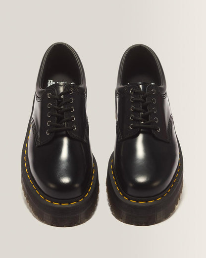 8053 Leather Platform Casual Shoes - Black — Polished Smooth - image 4
