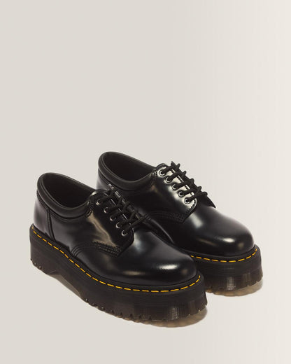 8053 Leather Platform Casual Shoes - Black — Polished Smooth - image 5
