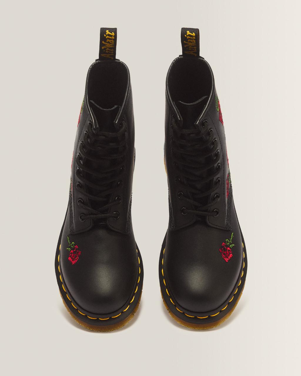 1460 Vonda Floral Leather Lace Up Boots - Black — Softy T - image 4
