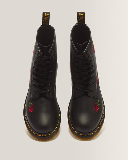 1460 Vonda Floral Leather Lace Up Boots - Black — Softy T - image 4