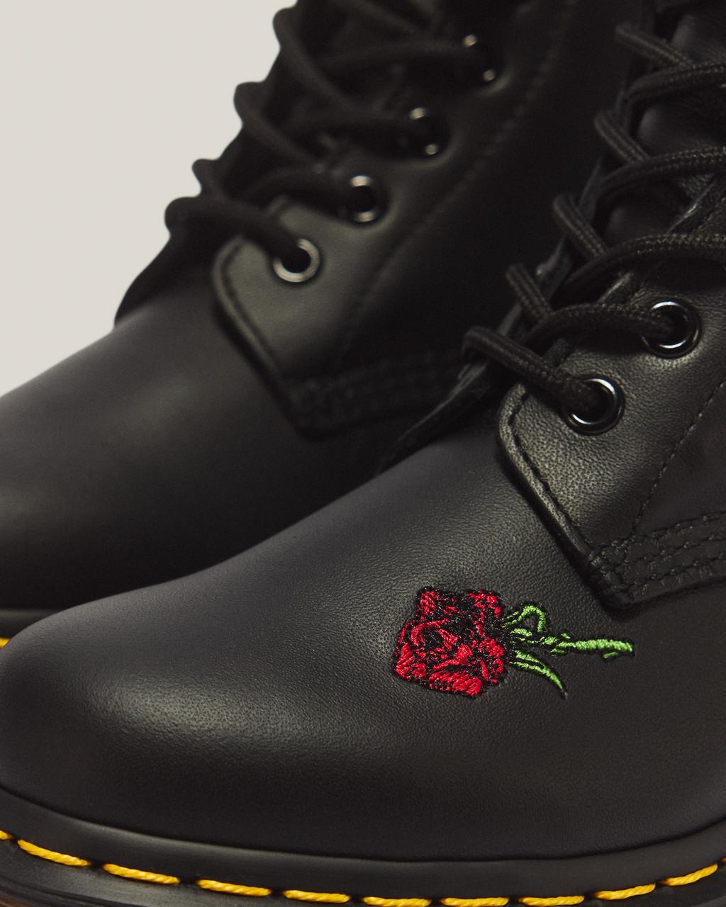 1460 Vonda Floral Leather Lace Up Boots - Black — Softy T - image 8