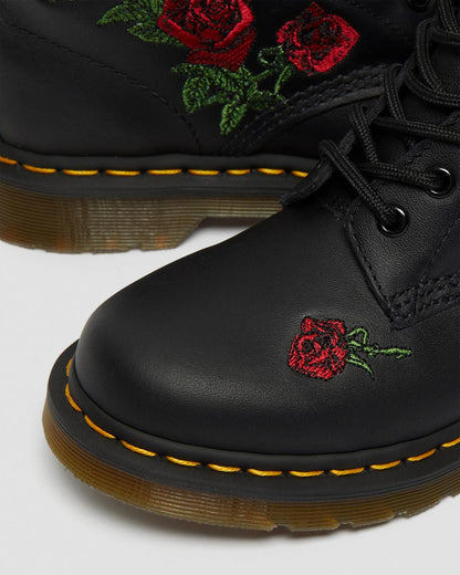 1460 Vonda Floral Leather Lace Up Boots - Black — Softy T - image 9