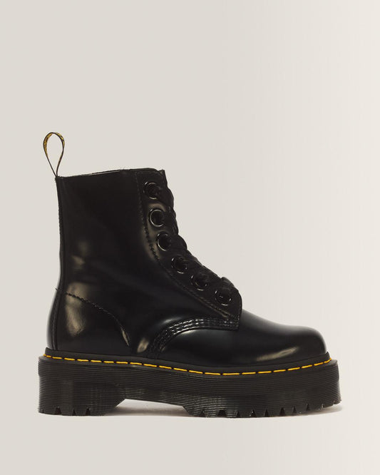 Molly Women's Leather Platform Boots - BLACK BUTTERO — Buttero