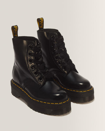 Molly Women's Leather Platform Boots - BLACK BUTTERO — Buttero - image 5