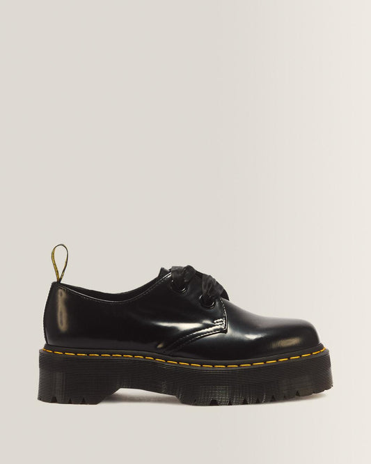 Holly Women's Leather Platform Shoes - BLACK BUTTERO — Buttero