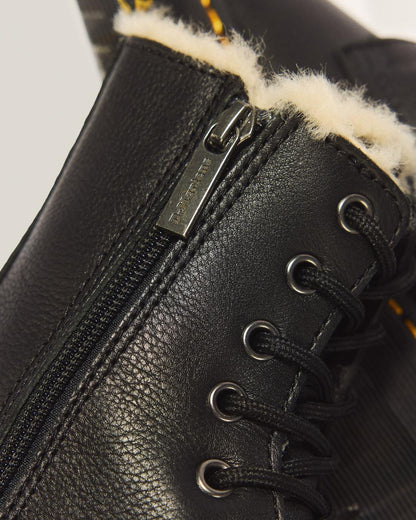 Jadon Boot Leather Faux Fur Lined Platforms - Black — Pisa - image 8