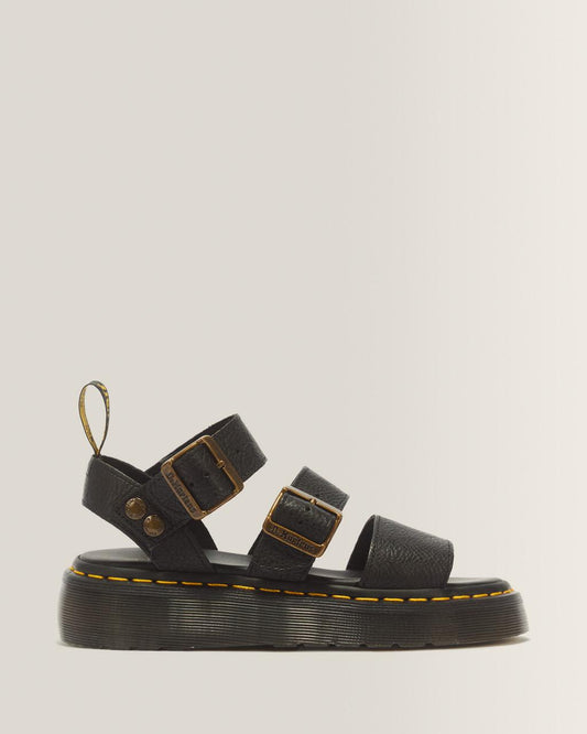 Gryphon Pisa Leather Platform Sandals - Black — Pisa