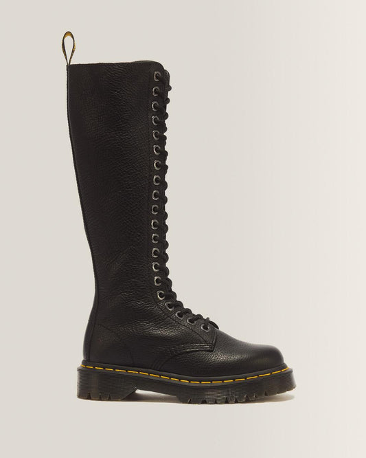 1B60 Bex Pisa Leather Knee High Boots - Black — Pisa