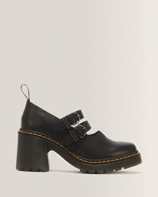 Eviee Sendal Leather Heeled Shoes - Black — Sendal