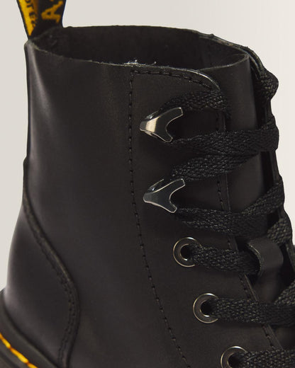 Jesy Sendal Leather Lace Up Flared Heel Boots - Black — Sendal - image 3