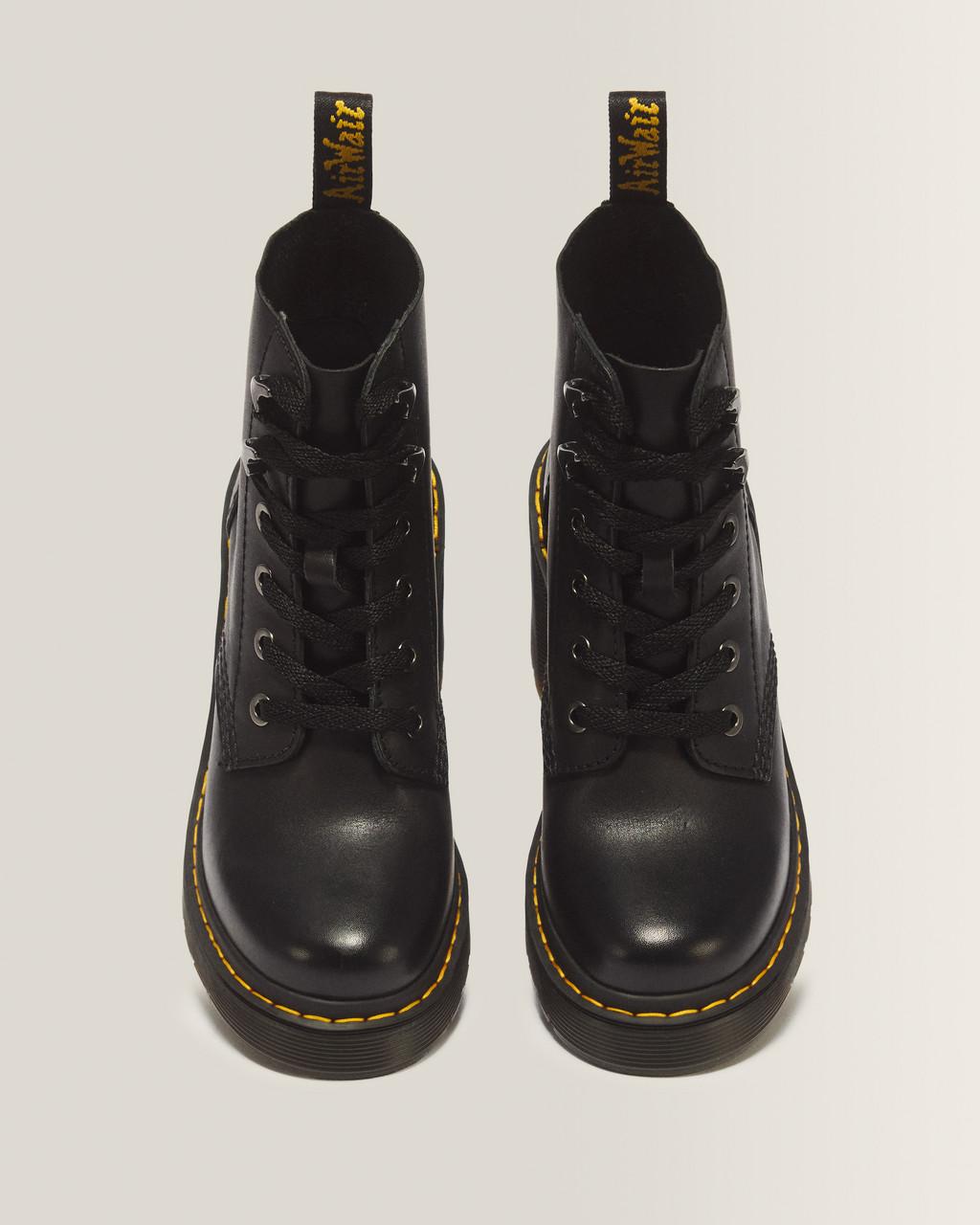 Jesy Sendal Leather Lace Up Flared Heel Boots - Black — Sendal - image 4