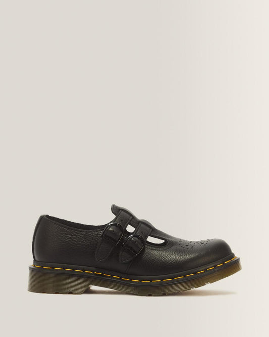 8065 Virginia Leather Mary Jane Shoes - Black — Virginia