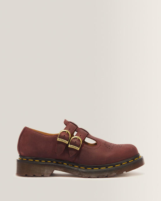 8065 Crazy Horse Leather Mary Jane Shoes - Cherry Red — Crazy Horse