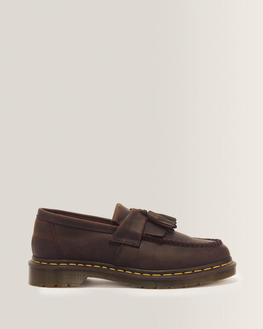 Adrian Crazy Horse Leather Tassel Loafers - Dark Brown — Crazy Horse
