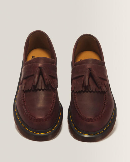 Adrian Crazy Horse Leather Tassel Loafers - Cherry Red — Crazy Horse - image 4