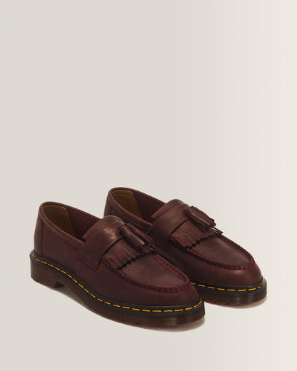 Adrian Crazy Horse Leather Tassel Loafers - Cherry Red — Crazy Horse - image 5