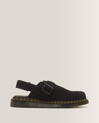 Jorge II Suede Slingback Mules - Black — E.H.Suede