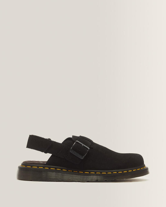 Jorge II Suede Slingback Mules - Black — E.H.Suede