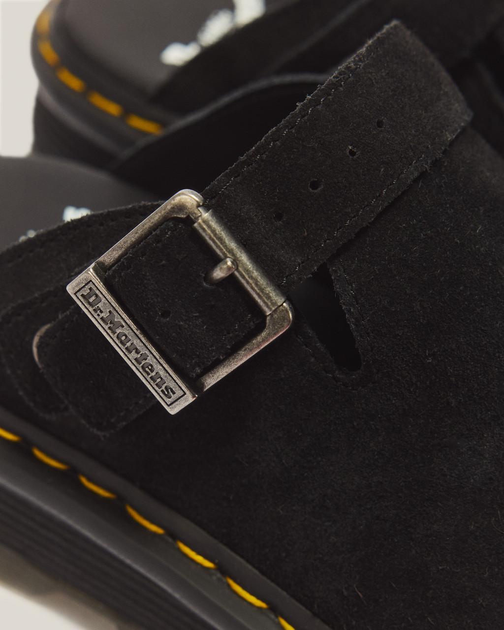 Zebzag Suede Casual Slingback Platform Mules - Black — E.H.Suede - image 3