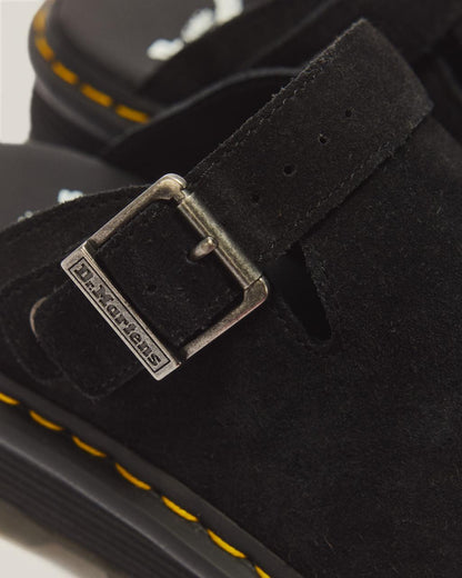 Zebzag Suede Casual Slingback Platform Mules - Black — E.H.Suede - image 3