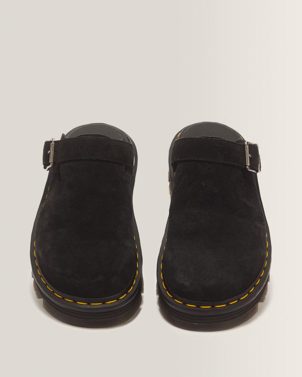 Zebzag Suede Casual Slingback Platform Mules - Black — E.H.Suede - image 4