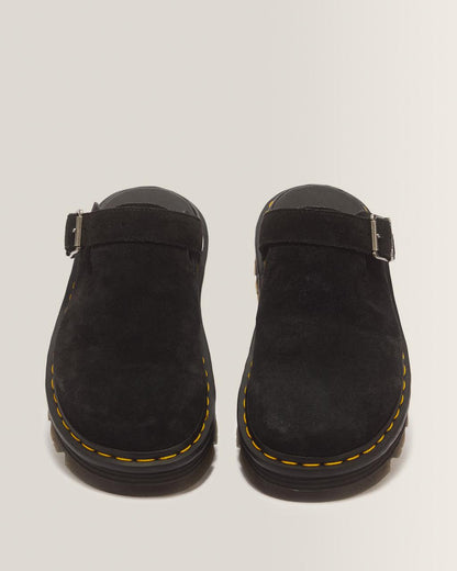 Zebzag Suede Casual Slingback Platform Mules - Black — E.H.Suede - image 4