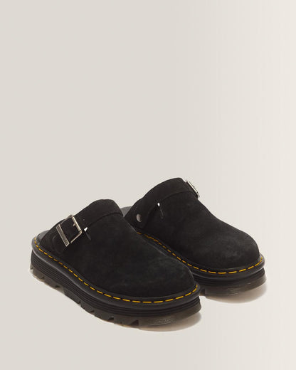 Zebzag Suede Casual Slingback Platform Mules - Black — E.H.Suede - image 5