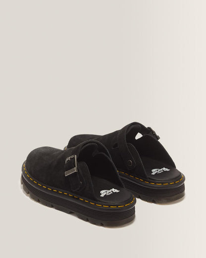 Zebzag Suede Casual Slingback Platform Mules - Black — E.H.Suede - image 6