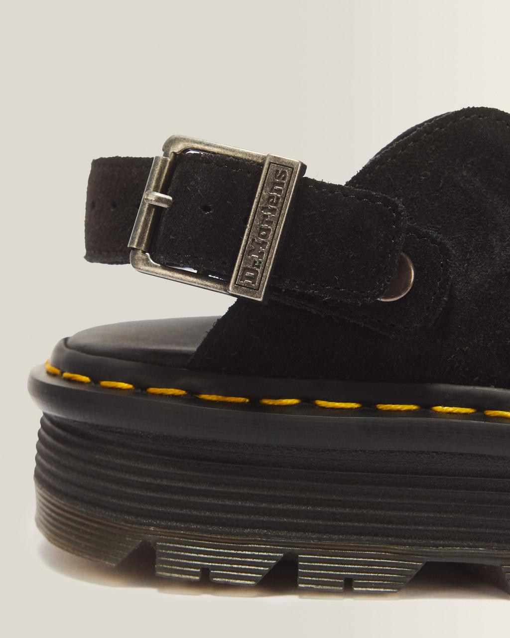 Zebzag Suede Casual Slingback Platform Mules - Black — E.H.Suede - image 8