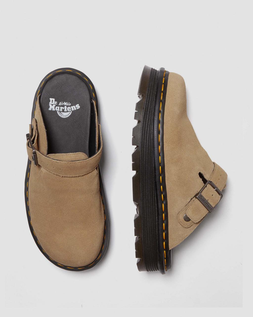 Zebzag Suede Casual Slingback Platform Mules - Savannah Tan — E.H.Suede - image 11