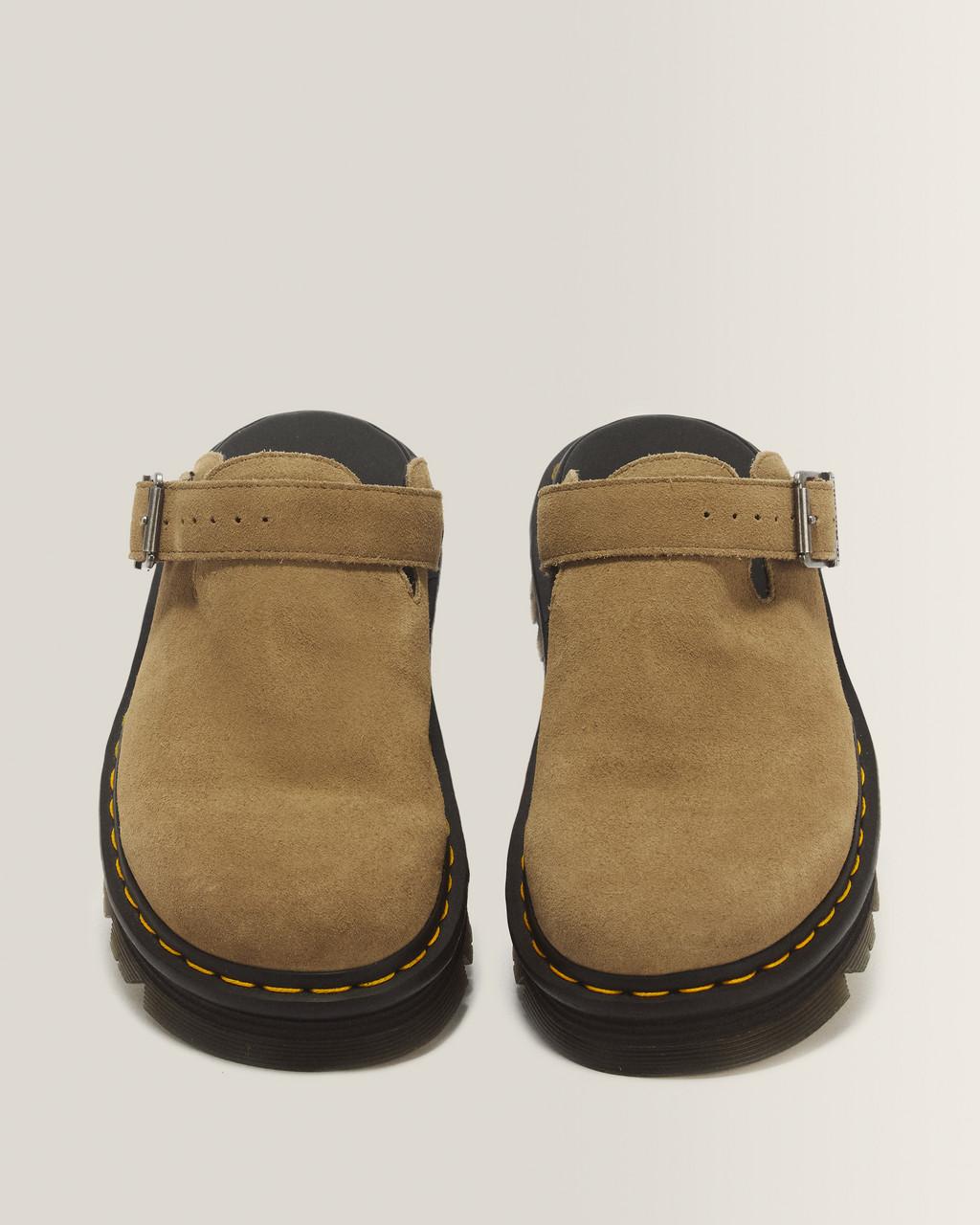 Zebzag Suede Casual Slingback Platform Mules - Savannah Tan — E.H.Suede - image 4